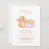 Little Pumpkin Girl Baby shower Invitation Kaart (Voorkant)
