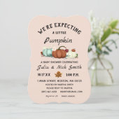 Little Pumpkin Girl Baby shower Kaart (Staand voorkant)