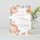 Little Pumpkin Girl Baby Shower Kaart (Staand voorkant)