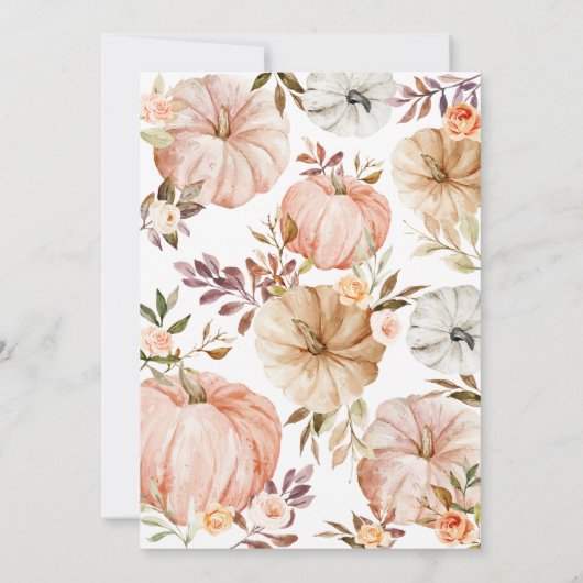 Little Pumpkin Girl Baby Shower Kaart (Achterkant)