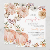 Little Pumpkin Girl Baby Shower Kaart (Voorkant / Achterkant)