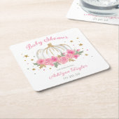 Little Pumpkin Girl Baby shower Kartonnen Onderzetters (Schuin)