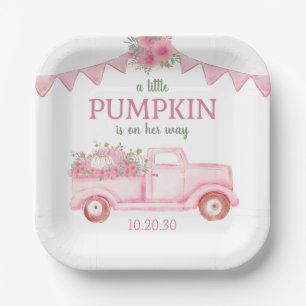 Little Pumpkin Girl Baby shower Papieren Bordje