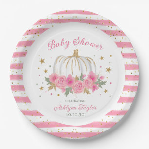 Little Pumpkin Girl Baby shower Papieren Bordje