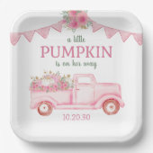 Little Pumpkin Girl Baby shower Papieren Bordje (Voorkant)