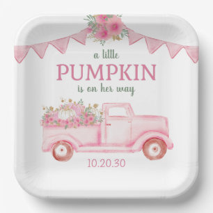 Little Pumpkin Girl Baby shower Papieren Bordje
