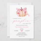 Little Pumpkin Girl Baby shower Pink Bow Coquette Kaart (Voorkant)