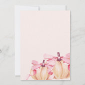 Little Pumpkin Girl Baby shower Pink Bow Coquette Kaart (Achterkant)