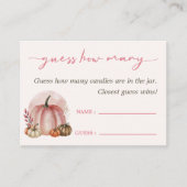 Little Pumpkin Girl Baby shower Raad eens hoeveel Informatiekaartje (Voorkant)