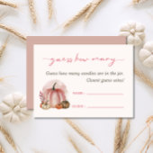 Little Pumpkin Girl Baby shower Raad eens hoeveel Informatiekaartje