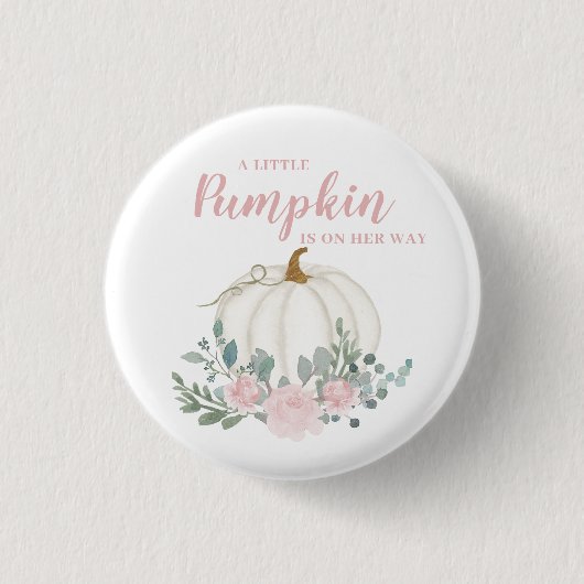 Little Pumpkin Girl Baby shower Ronde Button 3,2 Cm (Voorkant)