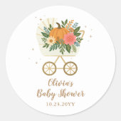Little Pumpkin Girl Baby Shower Ronde Sticker (Voorkant)