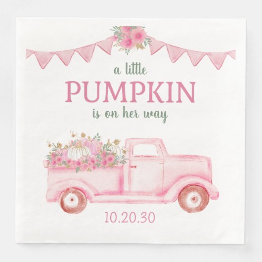 Little Pumpkin Girl Baby shower servetten (Voorkant)