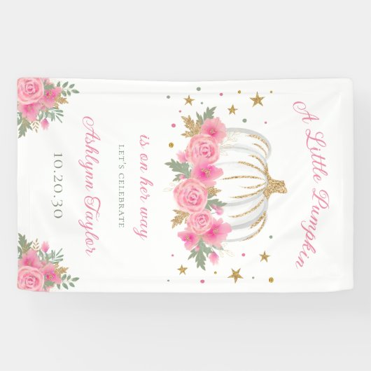 Little Pumpkin Girl Baby shower Spandoek (Horizontaal)