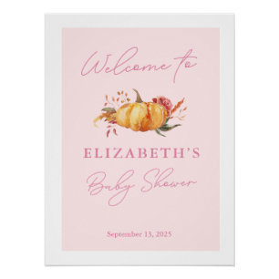 Little Pumpkin Girl Baby shower Welkomstbord Perfect Poster