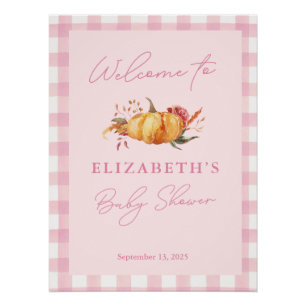 Little Pumpkin Girl Baby shower Welkomstbord Perfect Poster