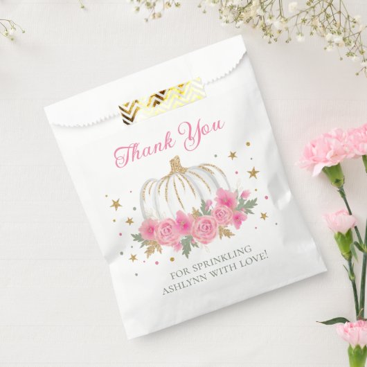 Little Pumpkin Girl Baby Sprinkle Dank u Bedankzakje (Gezegeld)