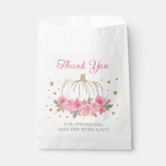 Little Pumpkin Girl Baby Sprinkle Dank u Bedankzakje (Voorkant)