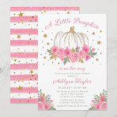 Little Pumpkin Girl Baby Sprinkle Invitation Kaart (Voorkant / Achterkant)