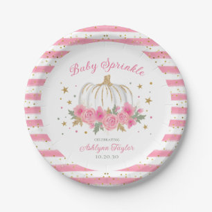 Little Pumpkin Girl Baby Sprinkle Papieren Bordje