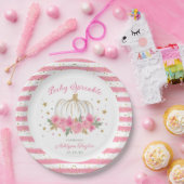 Little Pumpkin Girl Baby Sprinkle Papieren Bordje (Feest)