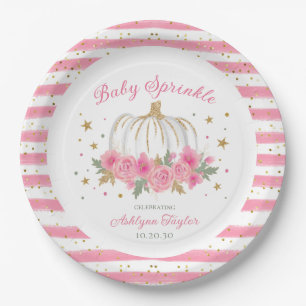Little Pumpkin Girl Baby Sprinkle Papieren Bordje