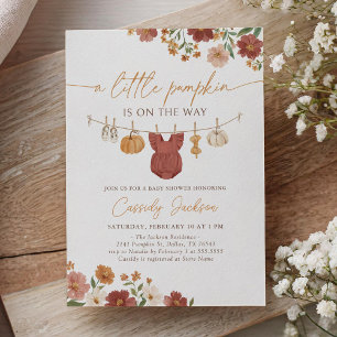 Little Pumpkin Girl Babykleding Baby shower Kaart