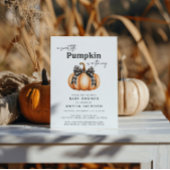 Little Pumpkin Girl Black Bow Baby shower Kaart