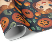 Little Pumpkin Girl Cadeaupapier (Rol Hoek)