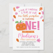 Little Pumpkin Girl First Birthday Invitation Kaart (Voorkant)