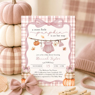 Little Pumpkin Girl Kleding Herfst Baby shower Kaart