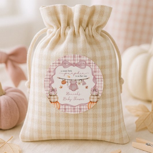 Little Pumpkin Girl Kleding Herfst Baby shower Ronde Sticker