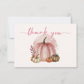 Little Pumpkin Girl Roze Baby shower Bedankt (Voorkant)