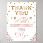 Little Pumpkin Girls 1e verjaardag Dank je Poster (Voorkant)