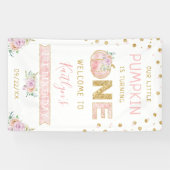 Little Pumpkin Girls 1st Birthday Welkom Spandoek (Horizontaal)