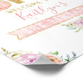 Little Pumpkin Girls 1ste Birthday Welcome Sign. Poster (Hoek)