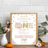 Little Pumpkin Girls 1ste Birthday Welcome Sign. Poster