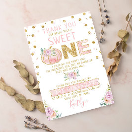 Little Pumpkin Girls 1ste verjaardag Bedankkaart