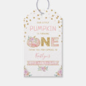Little Pumpkin Girls 1ste verjaardag Cadeaulabel (Voorkant)