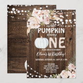 Little Pumpkin Girls 1ste verjaardag Kaart (Voorkant / Achterkant)