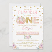 Little Pumpkin Girls 1ste verjaardag Kaart (Voorkant)