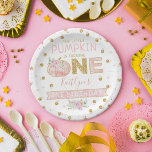 Little Pumpkin Girls 1ste verjaardag Papieren Bordje<br><div class="desc">Deze leuke borden zijn perfect voor iedereen die deze herfst een eerste verjaardag viert. Het ontwerp is voorzien van een handbeschilderde waterverf pompoen op een eenvoudige witte achtergrond met een gemakkelijk te personaliseren formulering van de sjabloon.</div>