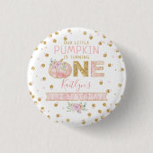 Little Pumpkin Girls 1ste verjaardag Ronde Button 3,2 Cm (Voorkant)
