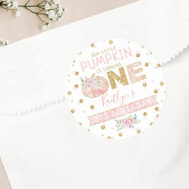 Little Pumpkin Girls 1ste verjaardag Ronde Sticker