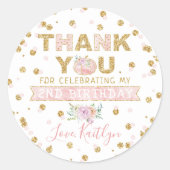 Little Pumpkin Girls 2e Verjaardag Bedankt Ronde Sticker (Voorkant)