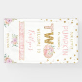 Little Pumpkin Girls 2e verjaardag welkomstbord Spandoek (Horizontaal)