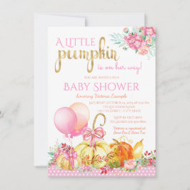 Little Pumpkin Girls Herfst Baby Shower Uitnodigin Kaart