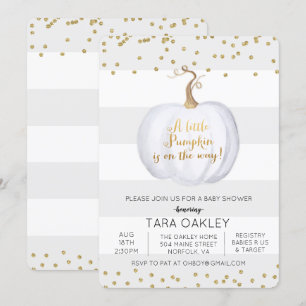 Little Pumpkin Glitter Baby shower Invitation Kaart