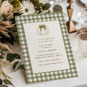Little Pumpkin Green Genderneutraal Baby shower Kaart