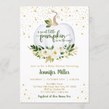 Little Pumpkin Greenery Gold Baby shower